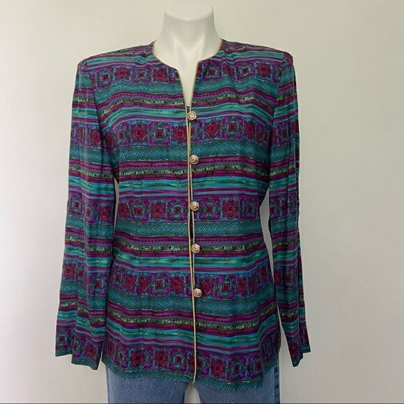 Lady Carol Vintage 80s Teacher Blazer Blouse - Picture 1 of 11